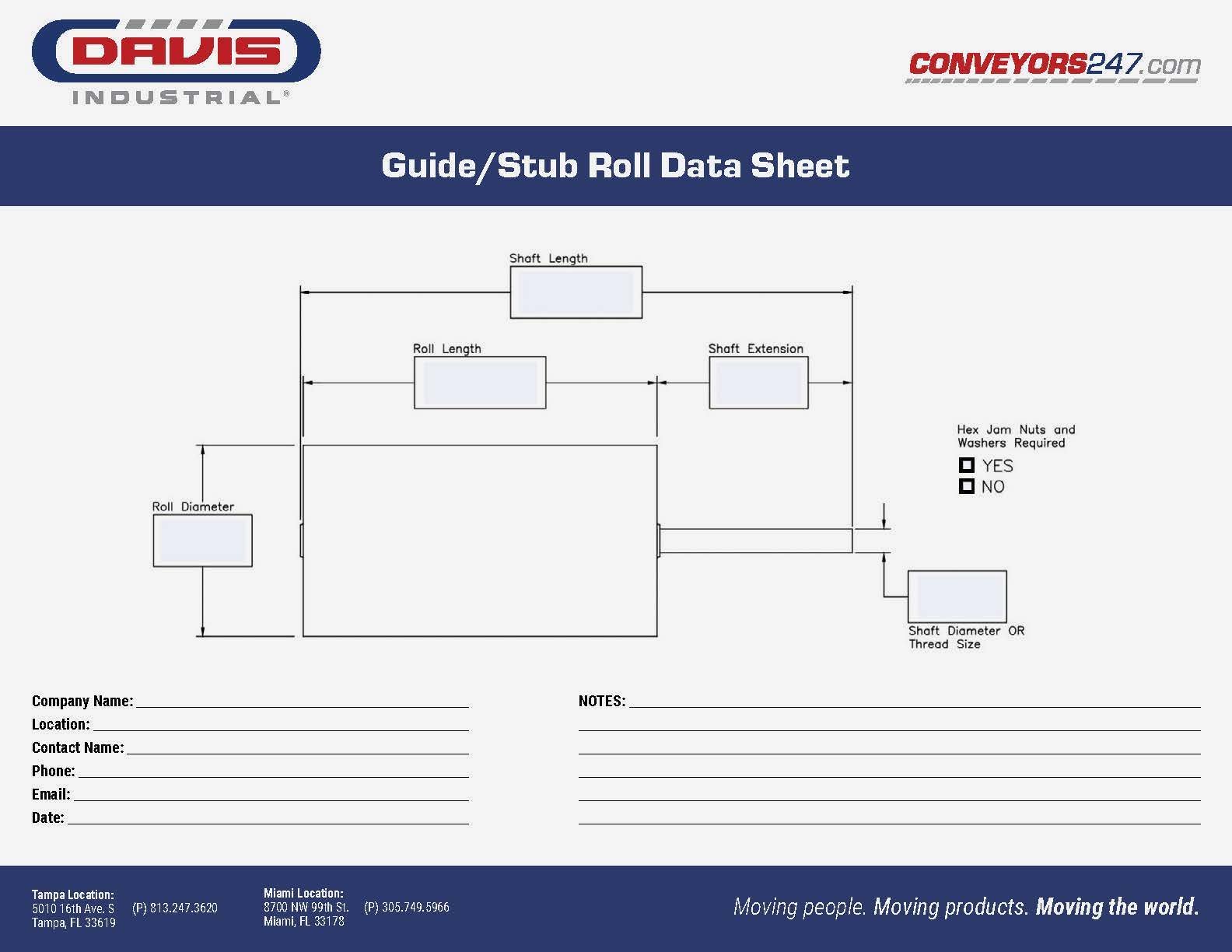 Davis_Guide-Stub Idler Data Sheet