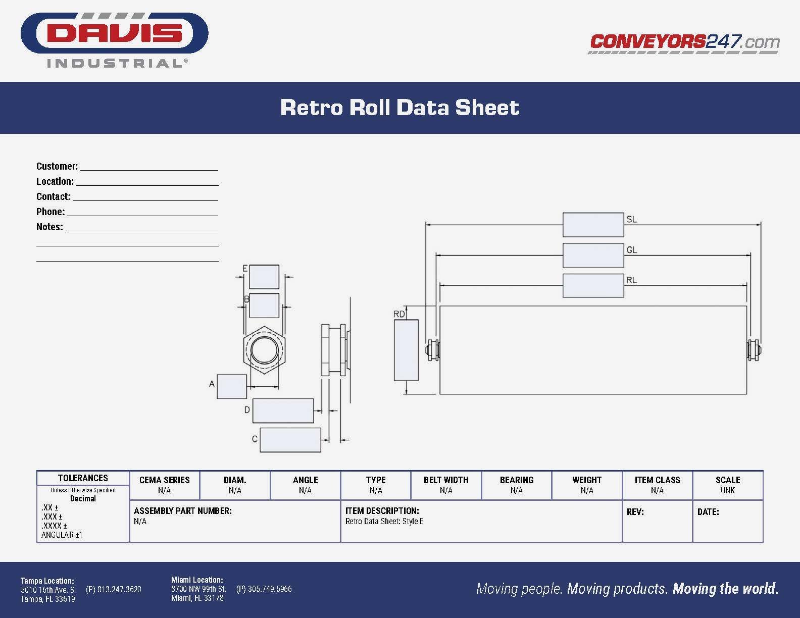 Davis_Retro Roll Data Sheet - Type E